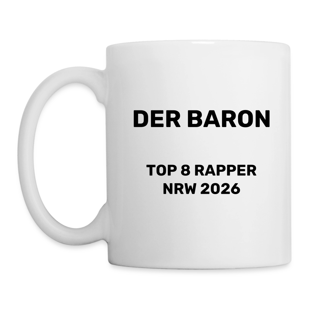 DER BARON Signature Fan-Tasse – Stärke. Stil. Leben. Mehr als eine Tasse – ein tägliches Statement für echte Kämpfer und wahre Fans. - Weiß