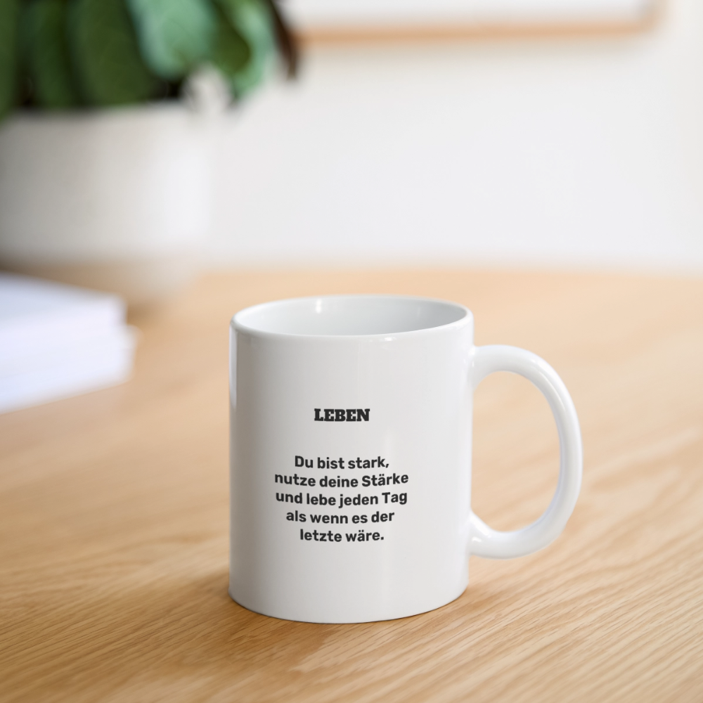 DER BARON Signature Fan-Tasse – Stärke. Stil. Leben. Mehr als eine Tasse – ein tägliches Statement für echte Kämpfer und wahre Fans. - Weiß