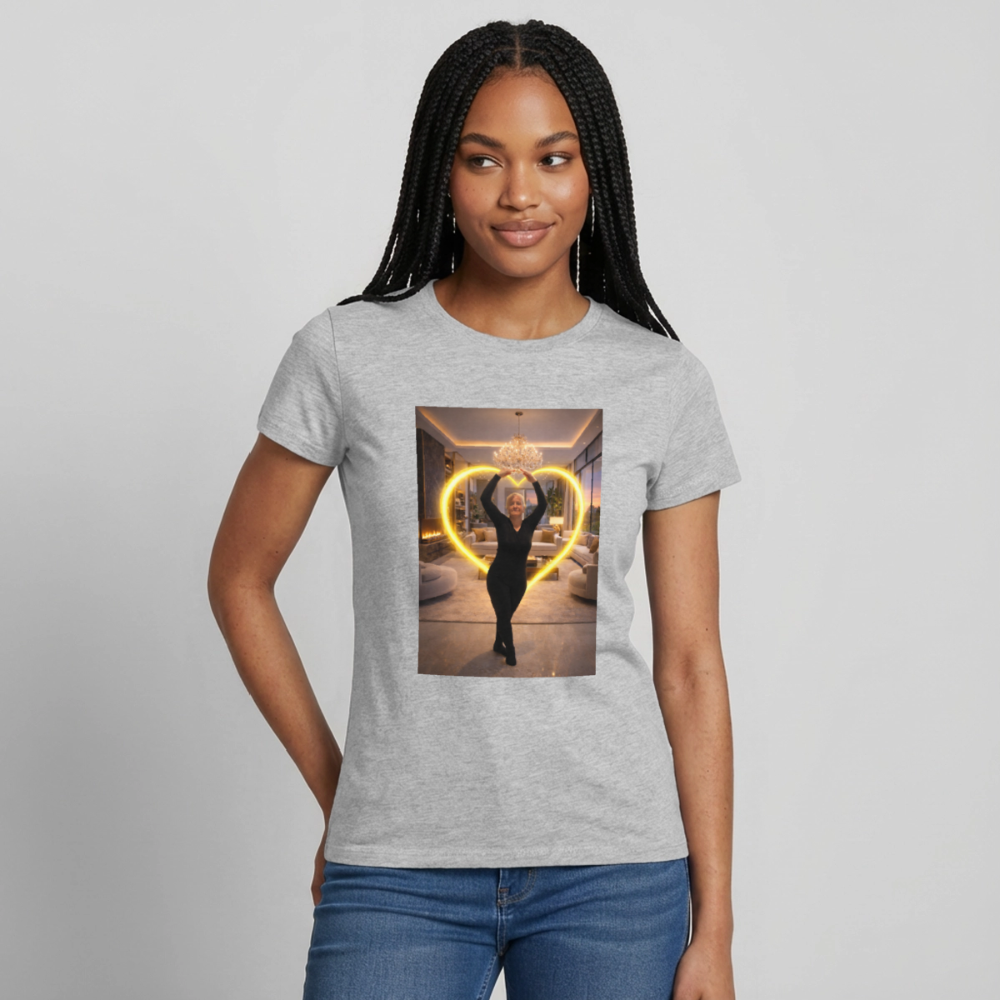 SANDY - Damen-Fan Shirt "Gut Genug" - Grau meliert