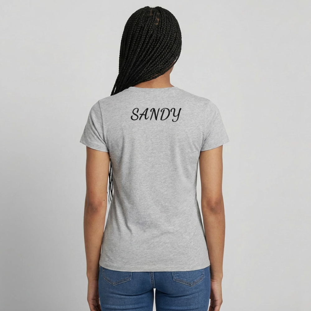 SANDY - Damen-Fan Shirt "Gut Genug" - Grau meliert