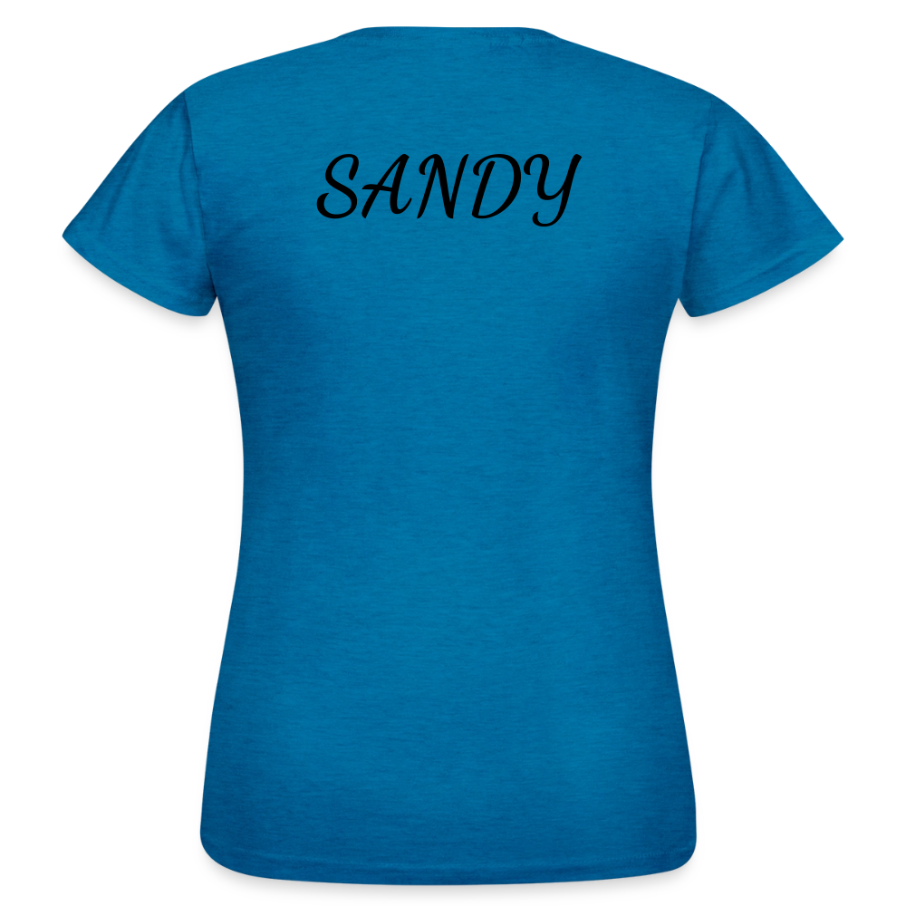 SANDY - Damen-Fan Shirt "Gut Genug" - Antikblaues Saphir meliert